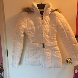 Rampage white puffer with faux fur hood